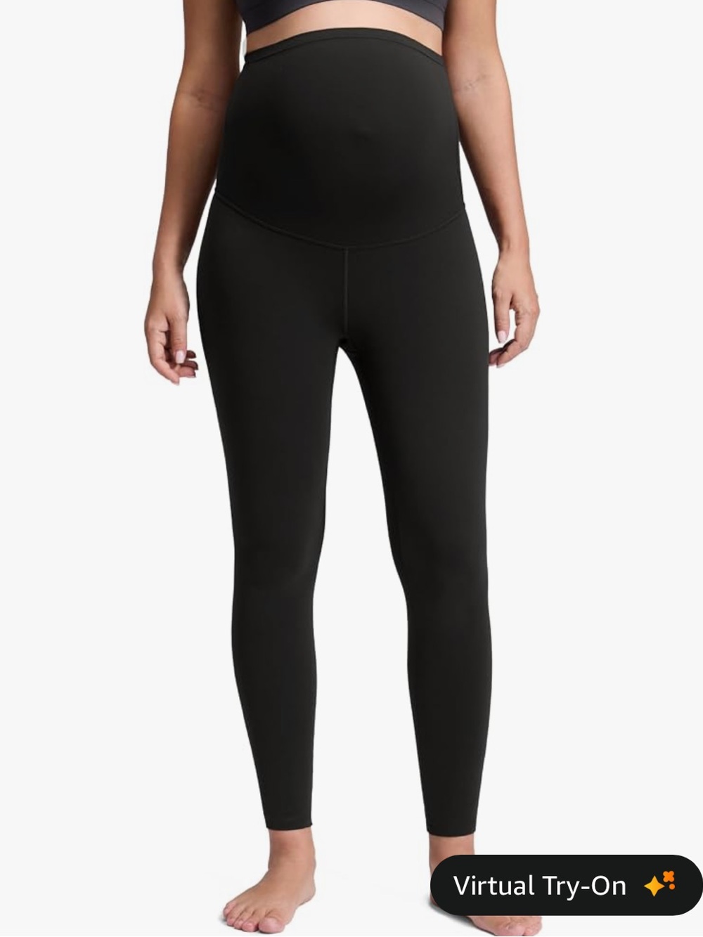 CRZ YOGA Black Maternity High-Waist Support Leggings